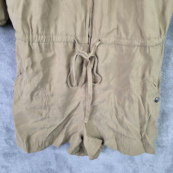Womens Urban Outfitters Tan Romper Drawstring Waist & Pockets Front Zip Size M - Picture 3 of 12